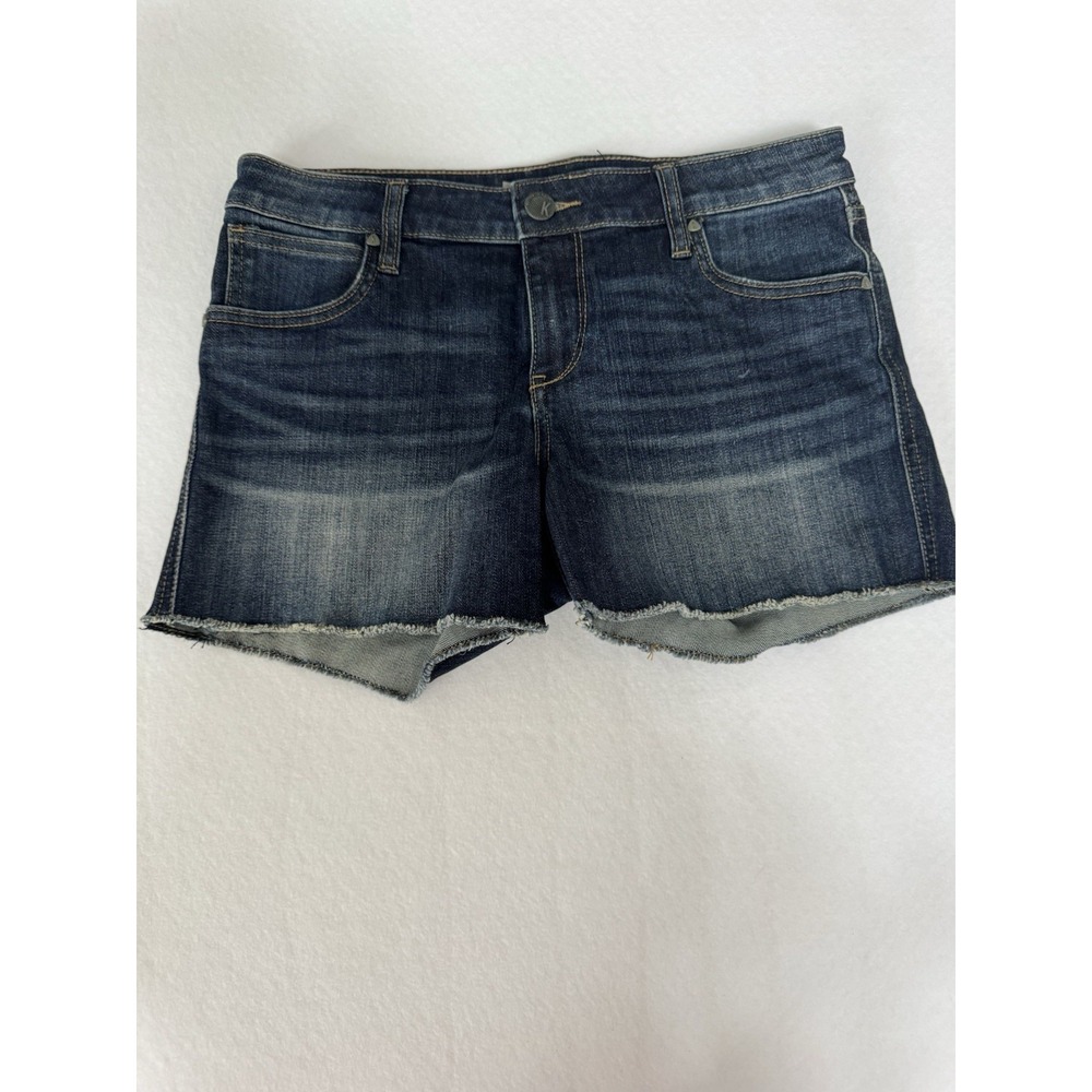KUT from the Kloth Gidget Fray Short Dark Wash Denim Cut Offs Size 6